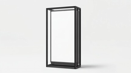 Blank white pylon banner mockup, front view, isolated, 3d rendering. Empty outdoor signage mock up. Clear street poster billboard for advertising. Display outside sign template 