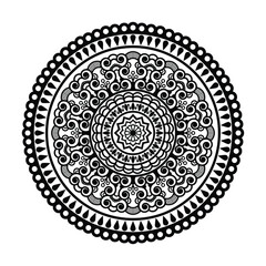 Intricate Black and White Mandala Design Vector   Decorative Floral Pattern Art. illustration
