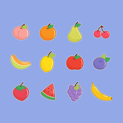 isolated mixed fruit elements