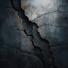 Fototapeta premium Dark, cracked concrete surface