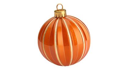 Orange christmas ornament ball with gold accents holiday decoration for christmas tree decoration