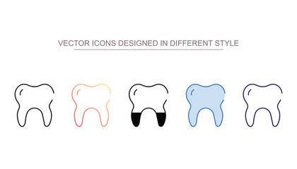 Tooth  icon design with white background stock illustration