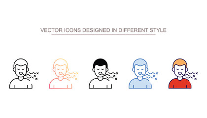 Bad Breath icon design with white background stock illustration