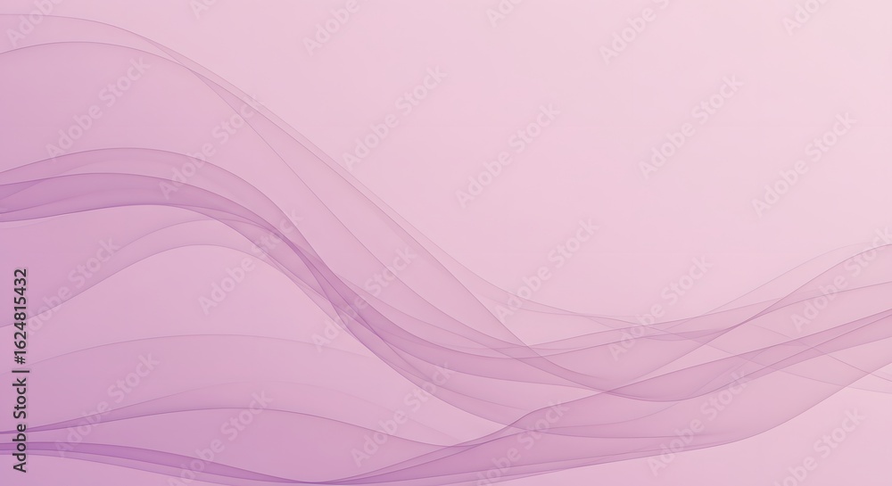 Poster abstract background with soft pink color gradient and flowing translucent fabric waves for a gentle 