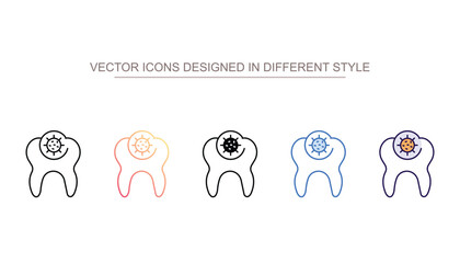Tooth Infection icon design with white background stock illustration