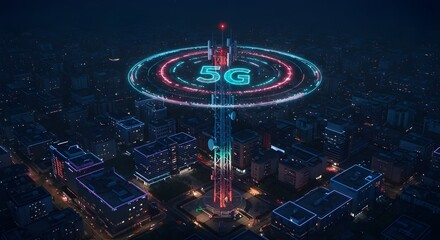 Experience seamless 5G connectivity in vibrant city with advanced network technology for fast communication