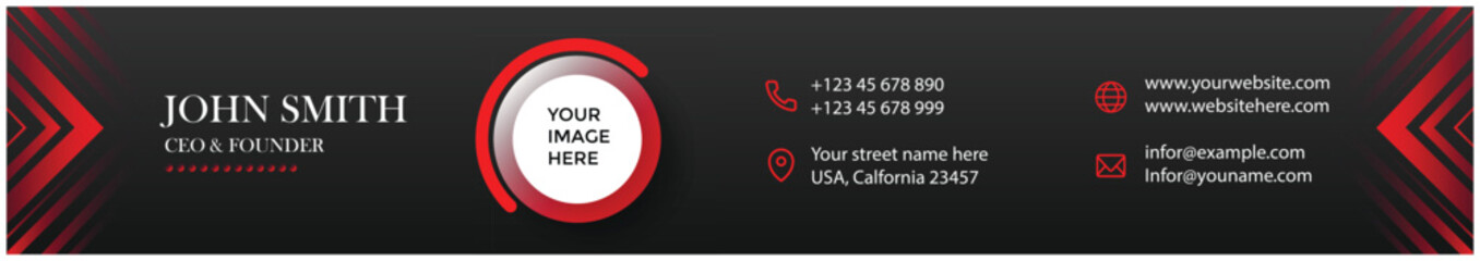 Modern business card design with contact details and personal information for john smith