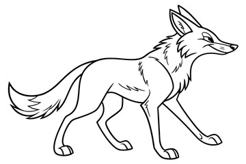 coloring page line art the jackal black vector