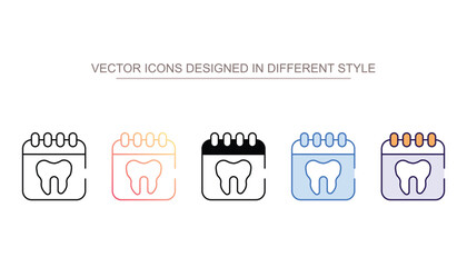 Dental Calendar icon design with white background stock illustration