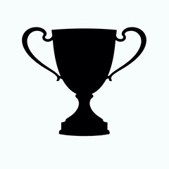 trophy cup silhouette isolated on white