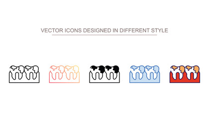 Tooth Decayed icon design with white background stock illustration