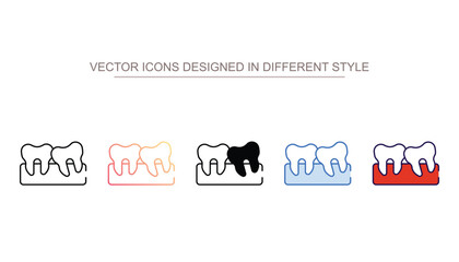 Wisdom Tooth icon design with white background stock illustration
