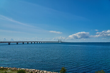 Oeresund bridge between Copenhagen and Malmo.
