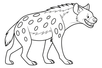 coloring page line art the hyena black vector