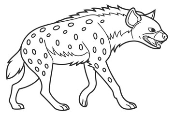 coloring page line art the hyena black vector