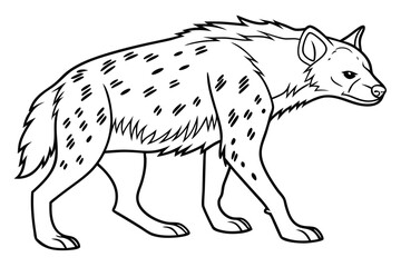 coloring page line art the hyena black vector