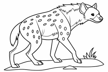 coloring page line art the hyena black vector