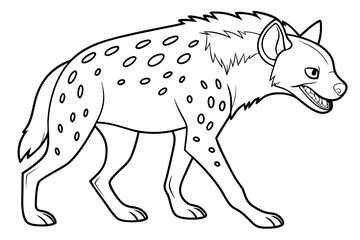 coloring page line art the hyena black vector