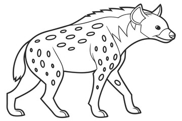 coloring page line art the hyena black vector