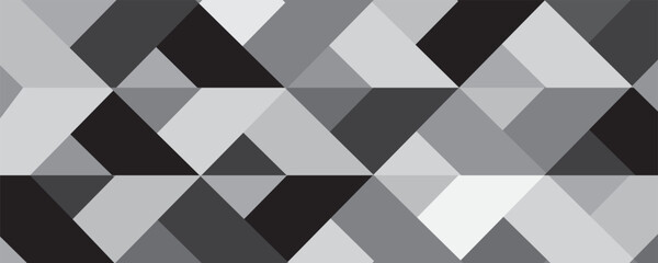 Retro black and white geometric pattern background, vector abstract diagonal line art, triangles and squares. Trendy Bauhaus pattern background. eps 10