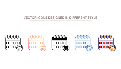Dental Schedule icon design with white background stock illustration