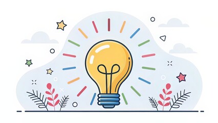 Dynamic Bulb with Multiple Bursts Around It, Designed for Workshops and Brainstorming Sessions