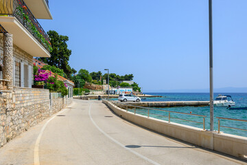 Seaside promenade in Bol town on the island of Brac. Croatia