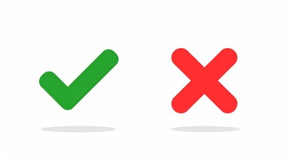 Obraz premium Check mark icon button set. Check box icon with right and wrong buttons and yes or no