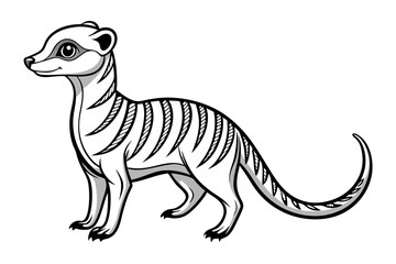 coloring page line art the meerkat black vector
