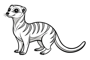 coloring page line art the meerkat black vector