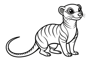 coloring page line art the meerkat black vector
