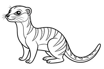 coloring page line art the meerkat black vector