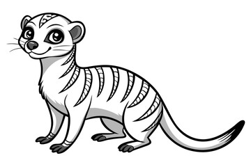 coloring page line art the meerkat black vector