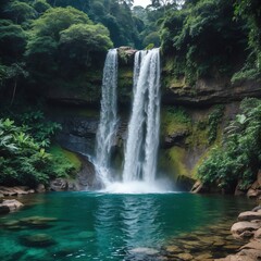 Naklejka premium waterfall in the forest
