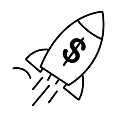 Financial Startup Launch icon. Vector icon design