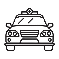 Obraz premium Cartoon Police Car – Cute Vector Drawing