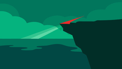 green cliff above ocean landscape