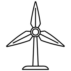 Minimalist Wind Turbine Icon - Clean Line Art Vector Design for Sustainable Energy