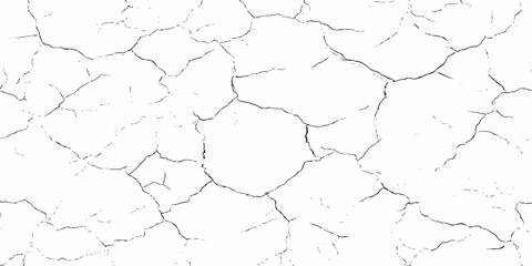 black and white dust and cracked concrete wall Texture pattern design element white background.
