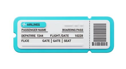 Get ready to fly with a modern airline boarding pass showing flight details and gate information