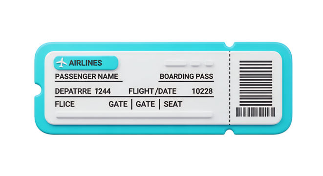 Get ready to fly with a modern airline boarding pass showing flight details and gate information
