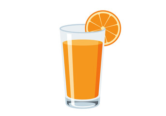 A glass of orange juice with an orange slice garnish