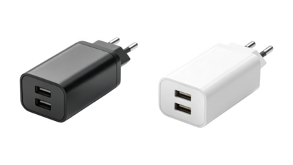 USB Phone Charger and USB Phone Charger isolated on transparent
