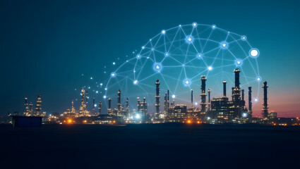 Fototapeta premium Digital Transformation of Industrial Plants with Smart Technology