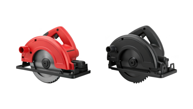 circular saw and circular saw isolated on transparent