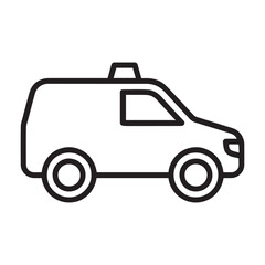 Obraz premium Van Icon – Flat Vector Silhouette Isolated on White