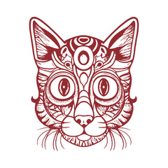 vector illustration of a cartoon cat