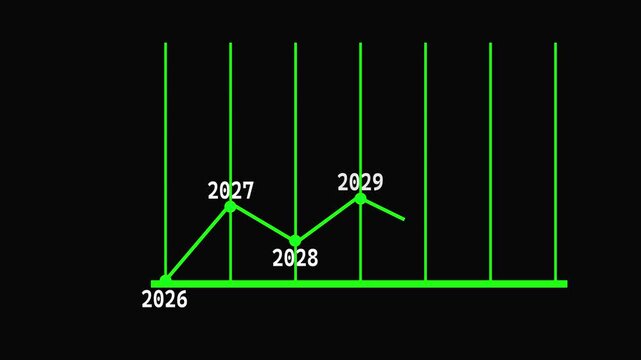 Success business symbol .Growth vector diagram with arrow going up. White vector icon isolated on black background. Editable EPS file. Bar Chart Vector Icon. Vector illustration 4k video animation.
