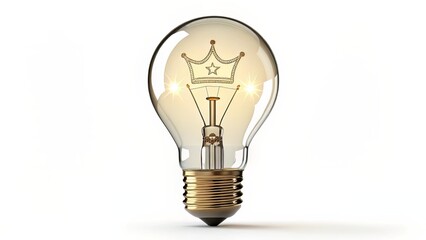3D-Style Bulb with Golden Glow, Reflecting Premium Concept Development