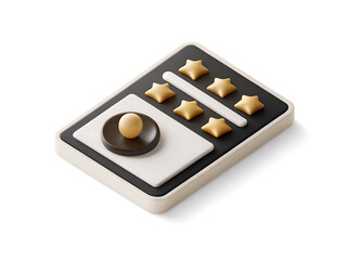 Modern rating system with golden stars and review